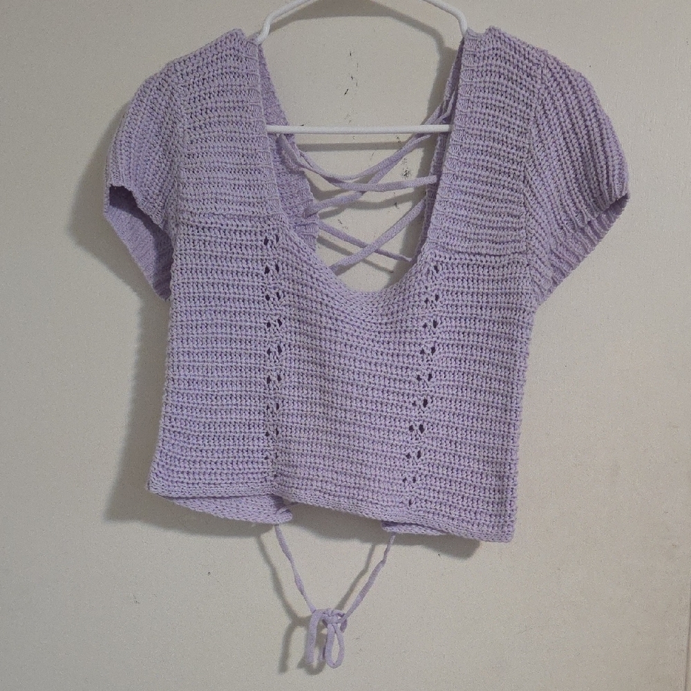 Double Zero Lilac Knit Crop Top